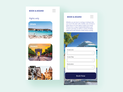 Book & Board App Flights and Cruises app branding design illustration logo mobile mobile app prototype ui ux