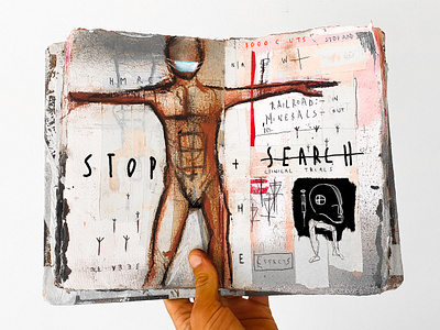 STOP/SEARCH design esoteric folkart folkart rawart ukart illustration outsider art outsiderart