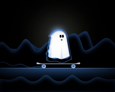 Ghost on wheels aftereffects animation illustration motion design motion graphics vector vector animation