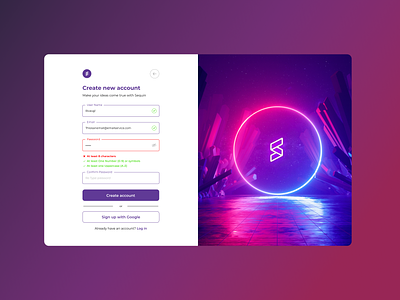 Create an Account Form 🖊️ create account design desktop form product design sign up ui ux