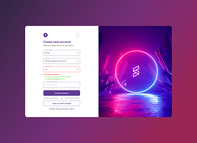Create an Account Form 🖊️ create account design desktop form product design sign up ui ux
