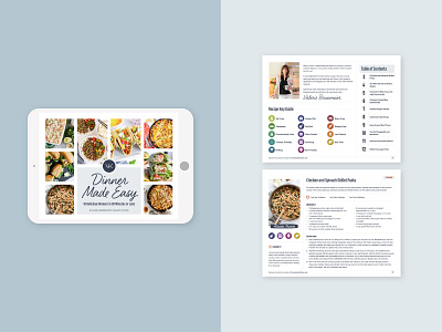 Dinner Made Easy Digital Cookbook Design for Valerie's Kitchen book layout branding cookbook digital design graphic design typography