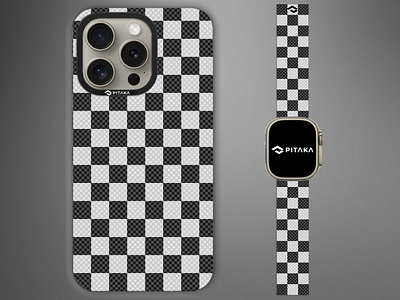 PITAKA Sillitoe Tartan (Checkered Pattern) MagEZ & AW Combo applewatch aramid branding carbonfibre classic design designchallenge fusionweaving illustration iphone magez officialplayoff pitaka weave