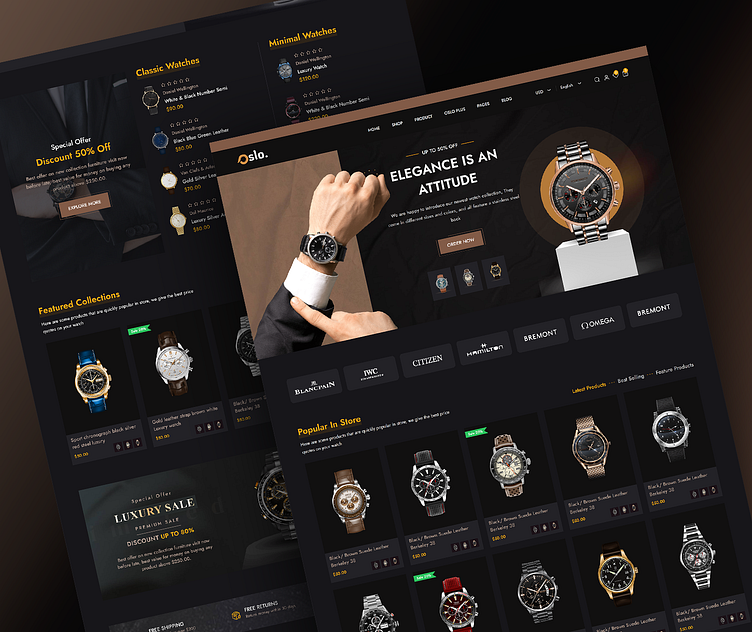 Watch Website Design by Junaid Ahmed on Dribbble