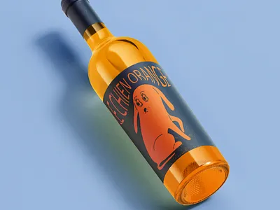 Le Chien Orange - Orange wine label design adobe illustrator adobe photoshop blue design dog dog illustration french wine illustration illustrator label design le chien orange mockup nature wine orange orange wine organic organic wine wine wine label