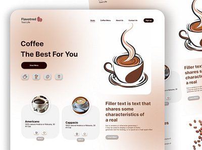 Coffee shop website design and development americano branding capacino coffee coffee shop coffeeshop website design shop ui