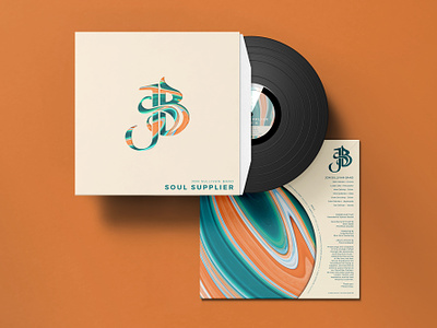 Jon Sullivan Band's New Album album cover album design band branding cream illustration jam logo music orange spotify teal turquiose vinyl vinyl record