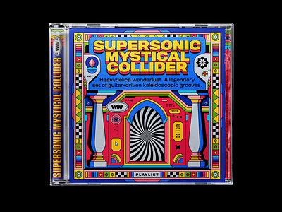 Playlist: SUPERSONIC MYSTICAL COLLIDER 60s 70s animated animated cover bashbashwaves colorful colourful columns door gateway motion design optical optical illusion playlist psychedelia psychedelic rhox typography vintage