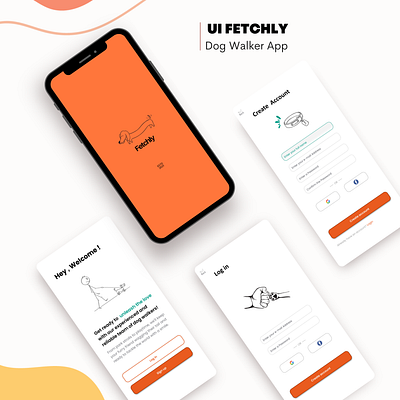 Fetchly | Dog Walking App mobileapp mobileappdesign ui