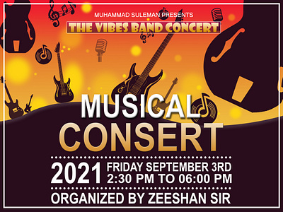 My Band Concert Poster Design, Tool used = Photoshop 28 september illustration musicpromotion pakistan peshawar