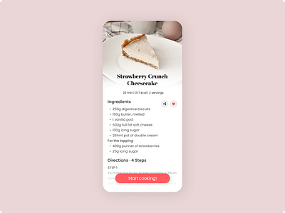 Daily UI #040 - Recipe 040 40 app challenge clean concept daily ui daily ui 40 design food graphic design light mode minimal mobile recipe recipe ui ui ux