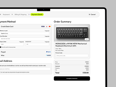 Checkout Page checkout ui web