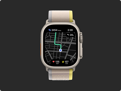 Daily UI #041 - Workout Tracker app apple watch calories daily ui design heart sensor map navigation pedometer sport step step tracker ui ux watch workout