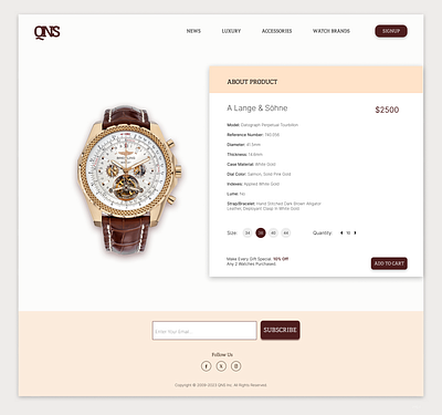 Wristwatch product page ui