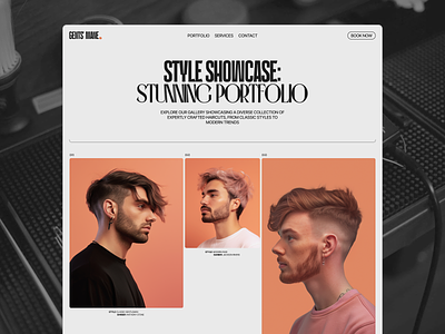 Website design for barbershop — portfolio / works page branding design graphic design illustration landing page logo redesign typography ui uxui
