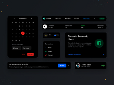 UI compnonent - Wallet card ui component component design dark design dark theme dark theme design dark ui design system designsystem interface minimal product product design software ui ui component ui components ui design visual design website design