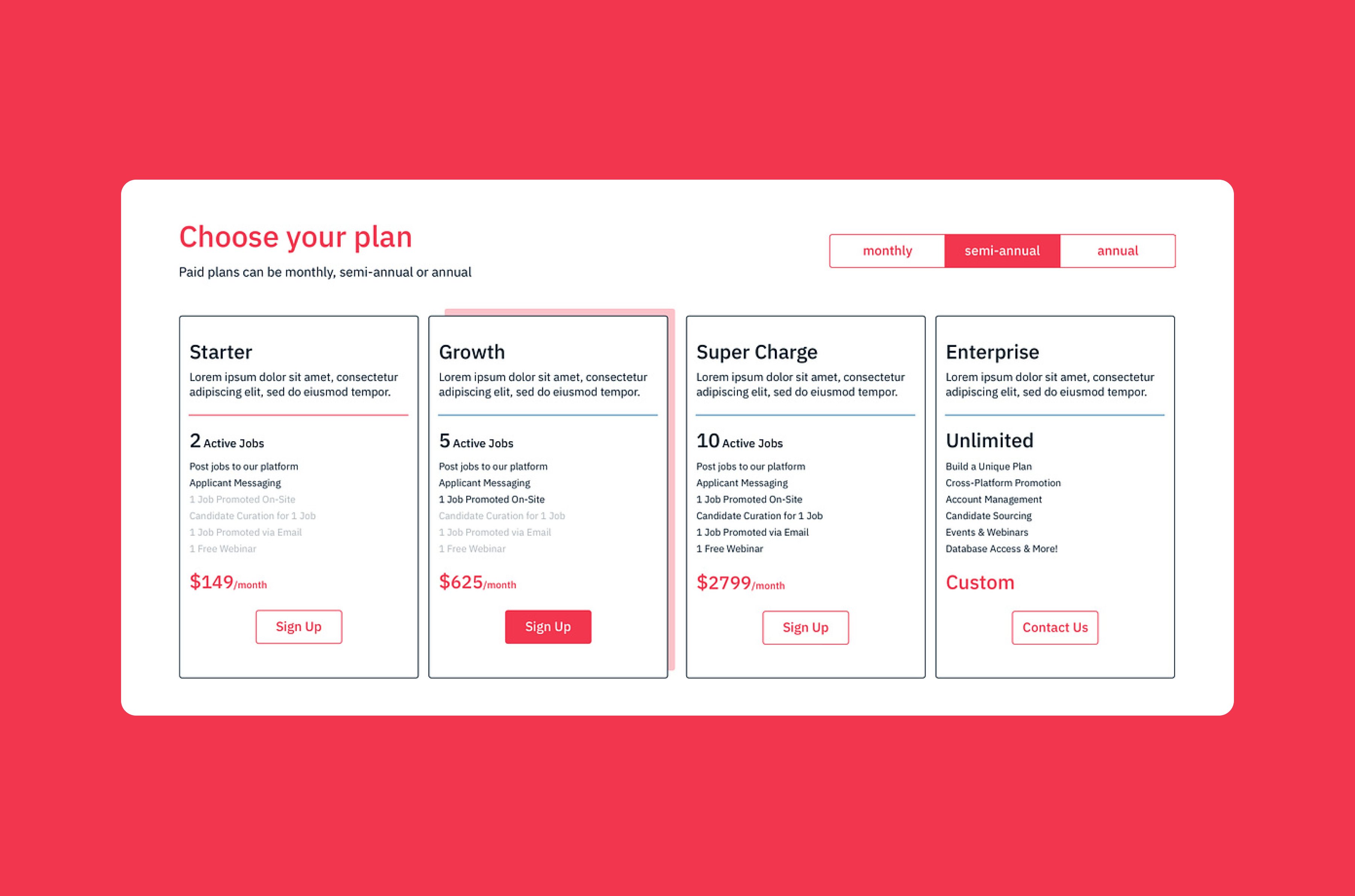 Pricing Table - Saas cards design price pricing table product design table ui ux