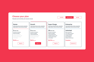 Pricing Table - Saas cards design price pricing table product design table ui ux