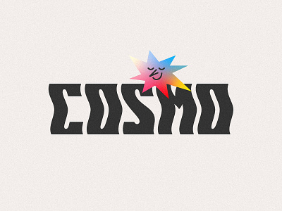 COSMO gradient cosmos design emoji gradient illustration inspo lettering logo logotype modern shine smile smiley sober spark star type typography universe wave