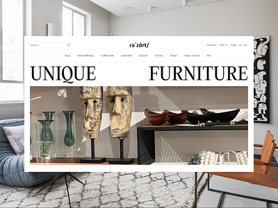 Rezort – Website redesign, furniture&decor clean decor ecommerce furniture luxury redesign ui wedesign