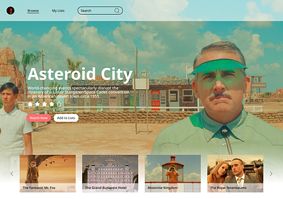 Daily UI 026 - TV App app asteroid city branding design figma graphic design icon illustration logo movies streaming tv tv app ui ux wes wes anderson