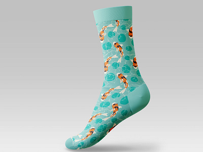 Japanese fish patten socks design a logo branding clothing design illustration logo logodesign pattern socks socks design socksdesign vector