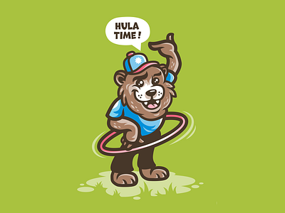 Hula Time ! affinity bear berlin character clipper design hulahoop illustration vector workout