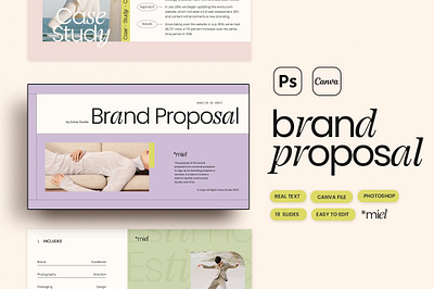 MIEL Brand Proposal agency brand designer brand strategy branding presentation canva project management proposal design proposal template proposal template canva studio