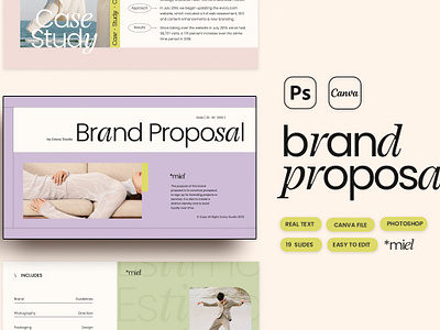 MIEL Brand Proposal agency brand designer brand strategy branding presentation canva project management proposal design proposal template proposal template canva studio