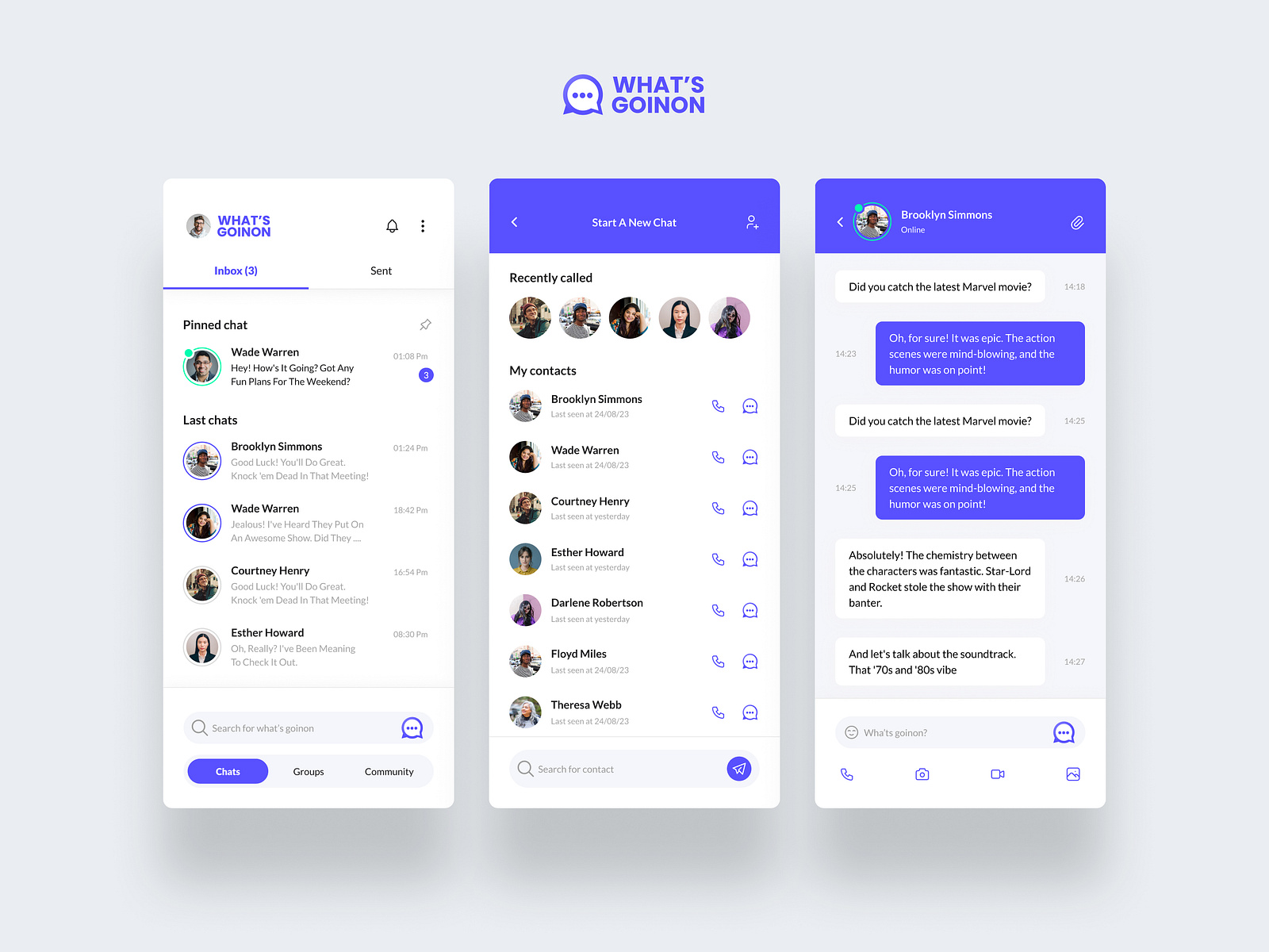 What's goinon Messaging app by Viso Guy on Dribbble