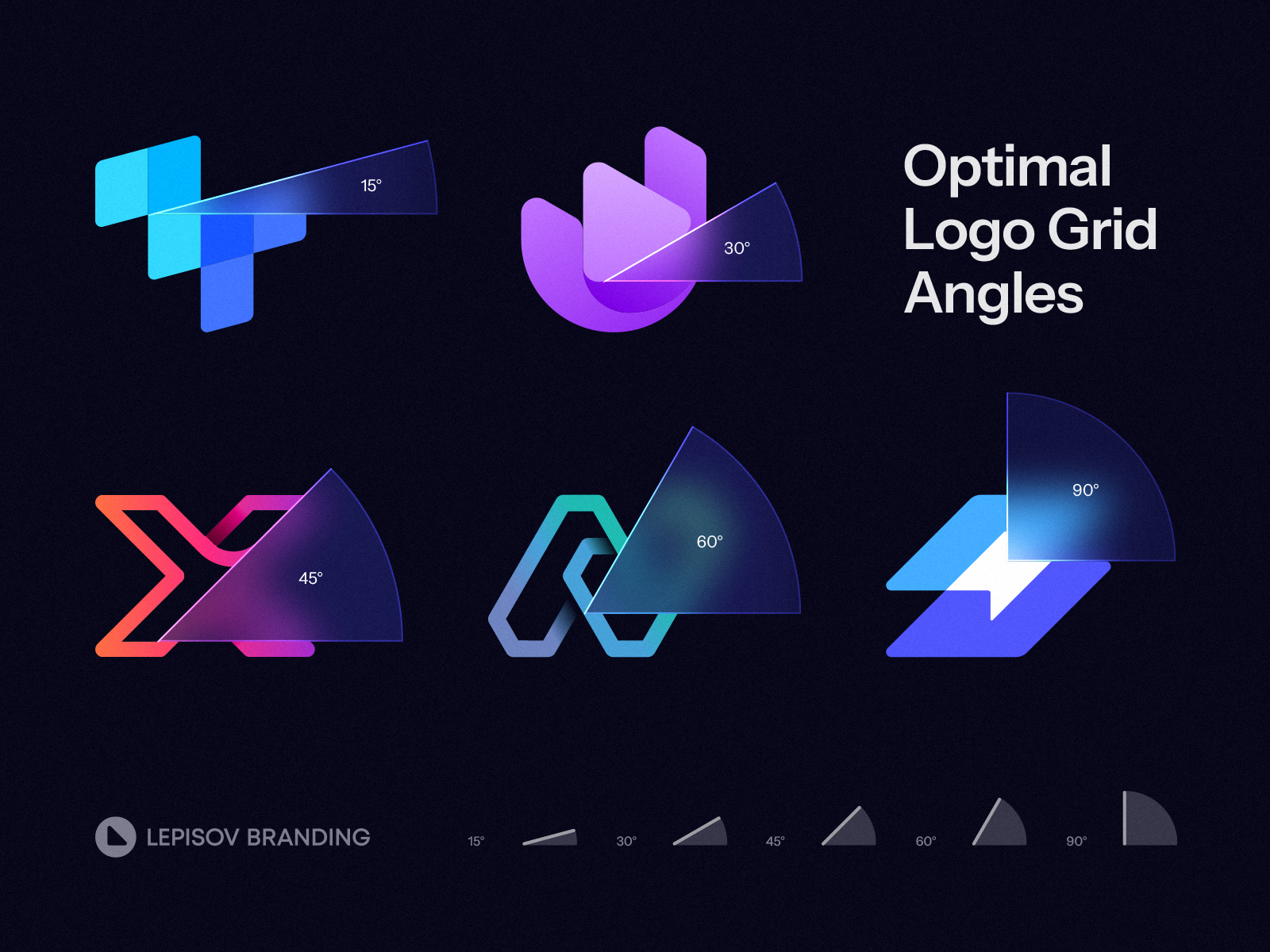 Optimal Logo Grid Angles ai ar branding edutech fintech gradient grid icon identity lettering logo saas tech vr