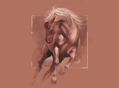 Horse art digital art graphic design illustration tablo
