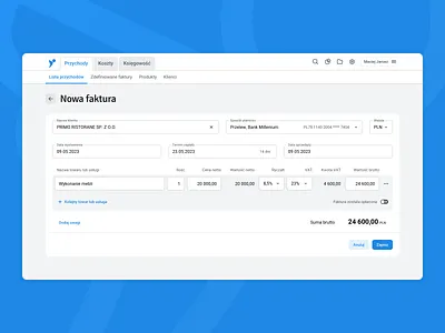 inFakt / New invoice accounting app form infakt invoicing new invoice product design ui ux webapp