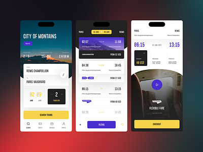 Trains Tickets UI 🎟️ Transporteur National app application booking carrier design interface mobile train train tickets ui ux web