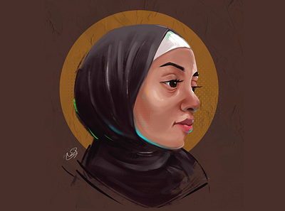 Arab girl arab girl arabic design digital art graphic design hijab illustration tablo