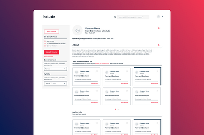 Candidate Dashboard 💯 app dashboard design desktop job job dashboard product design ui ux