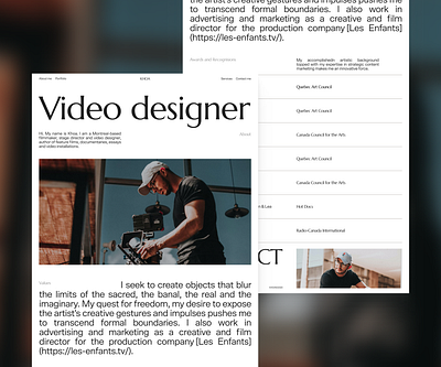 Video designer website branding landing page logo portfolio premium design typography ui uiux designer video designer web designer