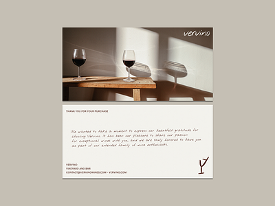 Print Assets For Vervino Wines brand design brand direction brand identity branding design graphic design luxury branding minimalist modern design print assets print design stationary thank you card wine brand wine branding