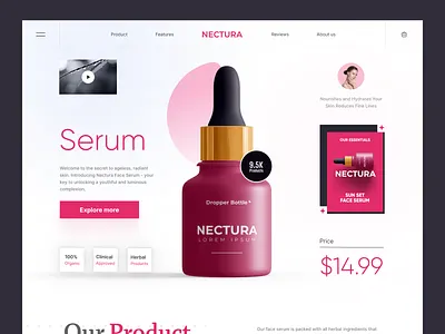 Cosmetics Store - Organic Product Shop Design homepage landing page mono product store shopify shopify designer shopify mono product store shopify store design shopify theme customization shopify web design shopify website design web design webflow website