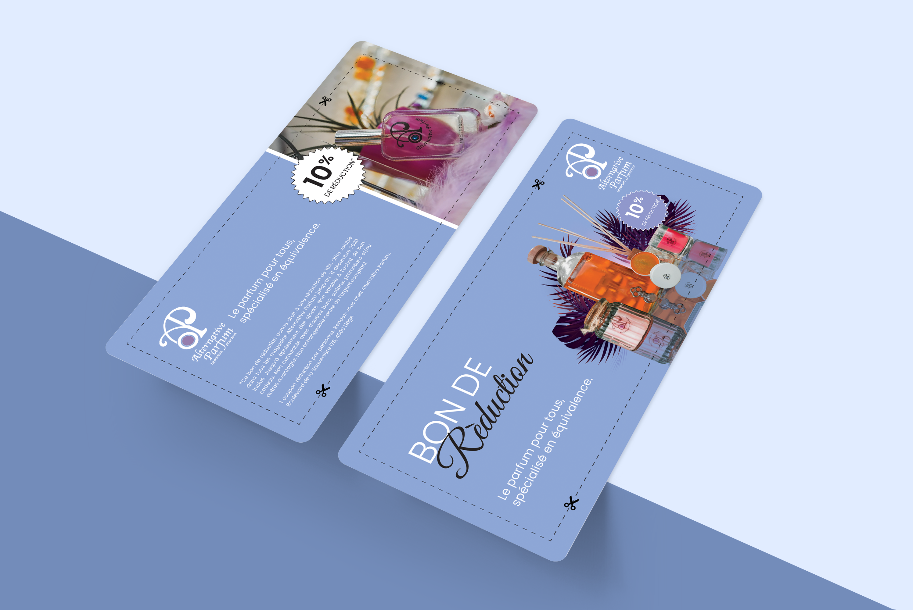 Voucher Card Design beauty branding card cosmetic design discount fragrance graphic perfume print product template vouhcer