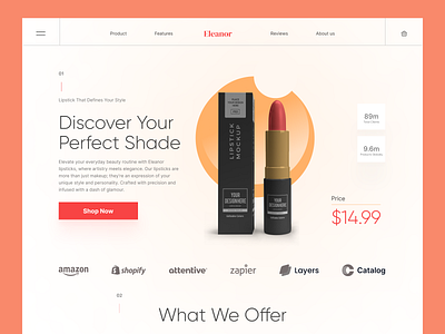 Cosmetics Store - Organic Product Shop Design design ecommerce homepage landing landing page shopify shopify 2.0 store store ui web web design website woocomerce