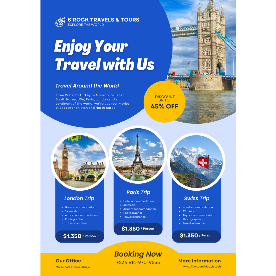 TRAVELS AND TOURS FLYERS branding canva captivating fliers captivatingdesign design fliers flyer flyer designers flyer designs flyers graphic design highconversion stunning fliers tour flyers tourism destinations tourism flyers tours travel travel and tour travel flyers
