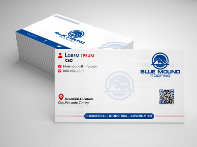 Simple Business Card Making for Blue Mound Roofing Company In US animation branding graphic design motion graphics