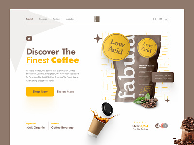 Coffee Store - Organic Product Shop Design design ecommerce homepage interface landing landing page shopify store web web design website woocommerce