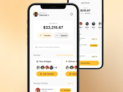 Bill Splitting explore bill ui design friends ui mobile app payment ui share bill ui split bill split bill ui split bills split bills mobile ui ui design uiux ux