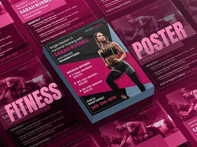 Personal Fitness Poster Design branding brochure design fitness flyer graphic gym marketing personal poster print product template trainer workout