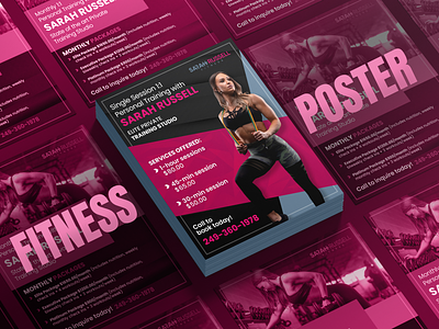 Personal Fitness Poster Design branding brochure design fitness flyer graphic gym marketing personal poster print product template trainer workout