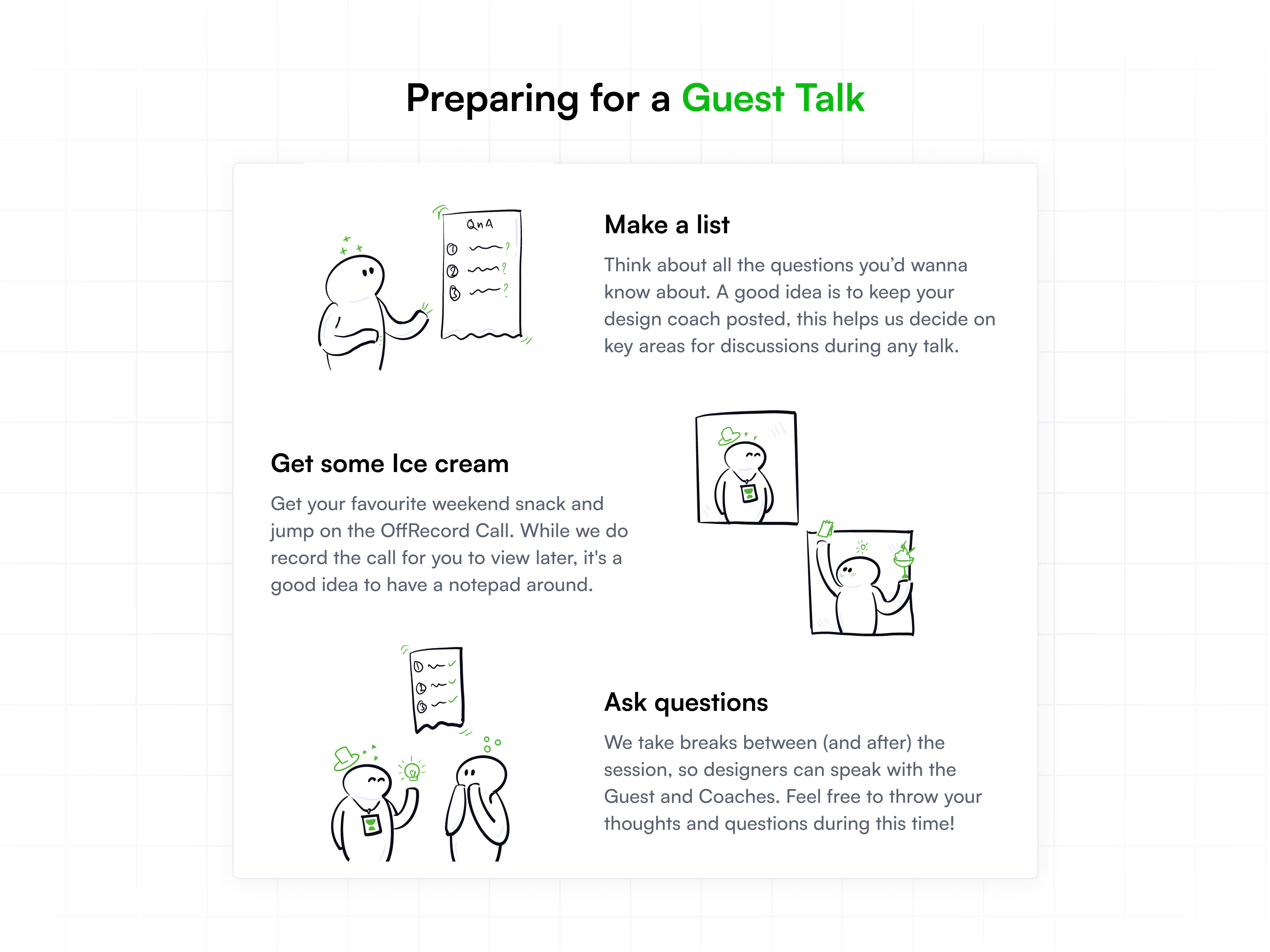 Design Talk Doodles art branding cohort design event doodle graphic design guest talk handbook illustration minimal offcampus procreate program simple speaker ui