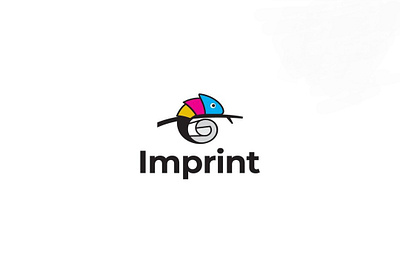 Imprint logo design. chameleon logo design paper printing