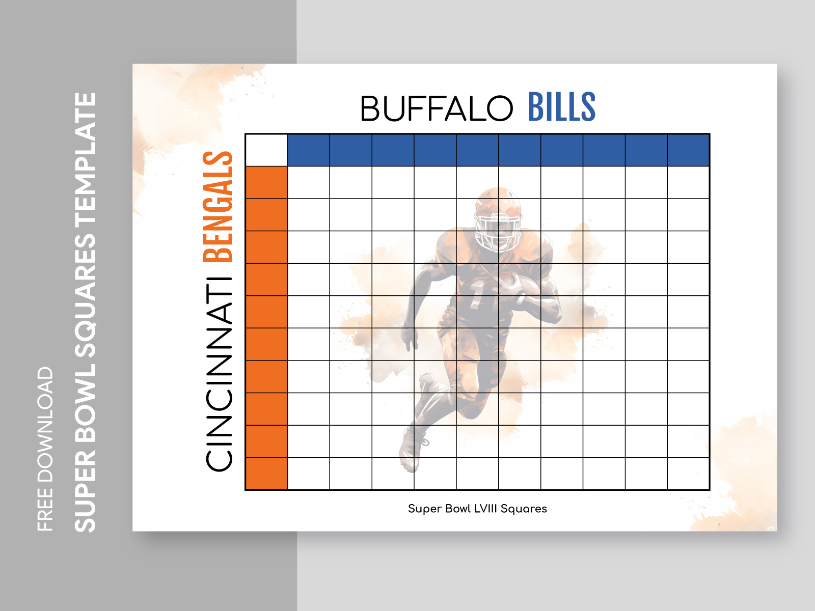 Free Printable Super Bowl Squares Template